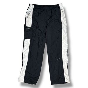 Vintage Y2K Nike Track Pants Black Baggy Skate Warm Ups Ankle Zip Gorp Sz L
